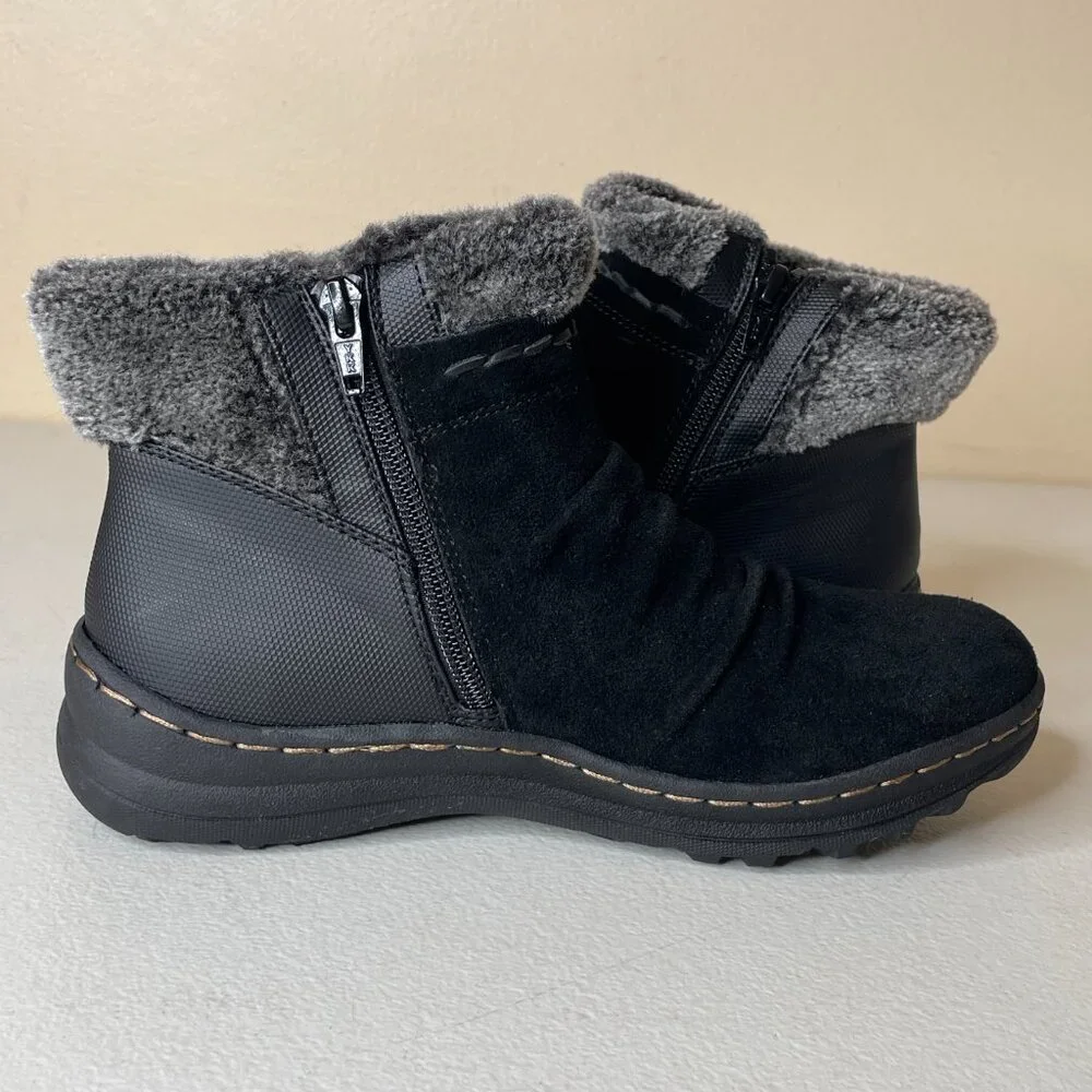 Baretraps Alick Black Slouchy Suede Winter Booties Size 6.5